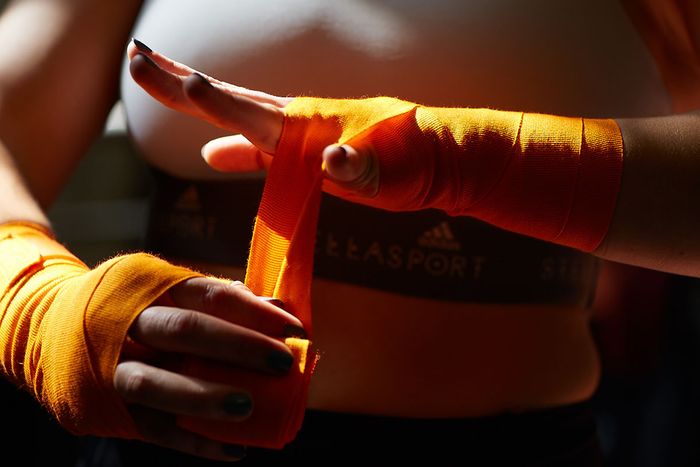 Boxing hand wrap preparation at Elevate LDN private studio in the City of London
