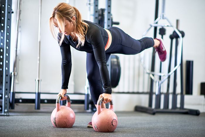 Kettlebell training inside Elevate LDN private studio, 38 Lombard Street, City of London